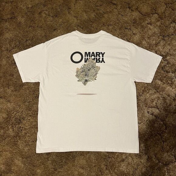 Mary Mary Marijuana Weed Bud T-Shirt White XLarge - Picture 1 of 4